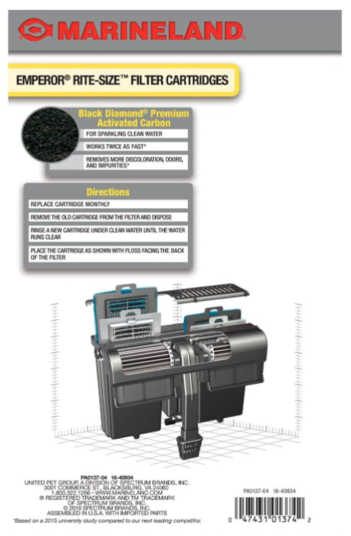 Marineland Rite-Size Cartridge E -12 Total Cartridges (3 Packs with 4 per Pack) - Image 1